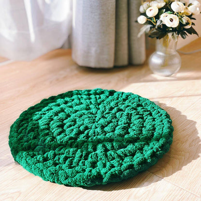 Dual-Use Fluffy Pet & Human Round Cushion | Soft Chenille Floor Mat for Dogs/Cats & Living Room (Non-Slip, Washable, Multi-Color)