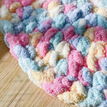 Dual-Use Fluffy Pet & Human Round Cushion | Soft Chenille Floor Mat for Dogs/Cats & Living Room (Non-Slip, Washable, Multi-Color)