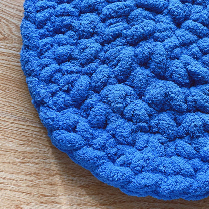 Dual-Use Fluffy Pet & Human Round Cushion | Soft Chenille Floor Mat for Dogs/Cats & Living Room (Non-Slip, Washable, Multi-Color)