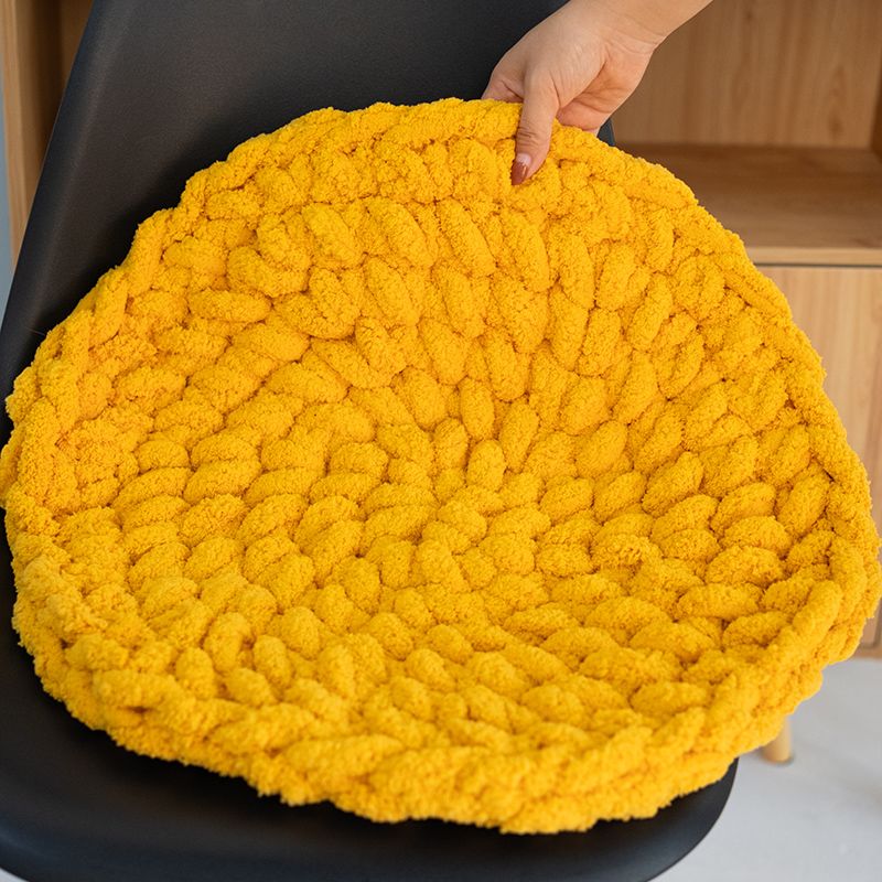 Dual-Use Chunky Knit Round Cushion | Pet Bed + Human Floor Pillow | Boho Cozy Decor for Living Room