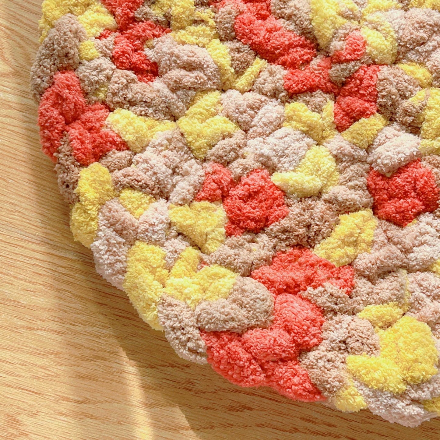 Dual-Use Fluffy Pet & Human Round Cushion | Soft Chenille Floor Mat for Dogs/Cats & Living Room (Non-Slip, Washable, Multi-Color)